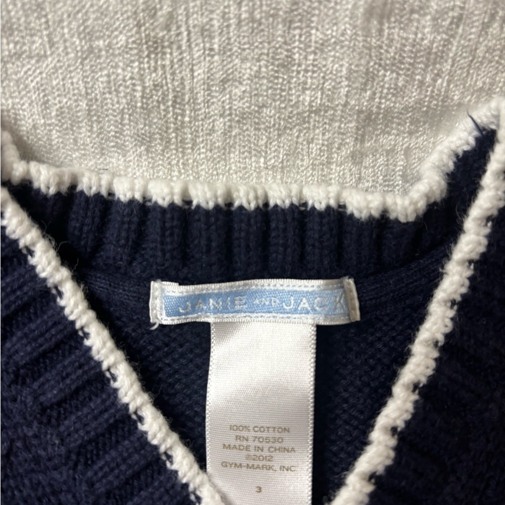 Janie & Jack Navy Knit Vest with Sailboat Design - Picture 4 of 4